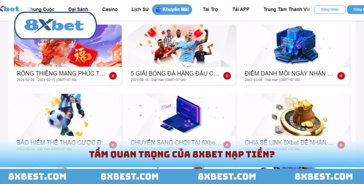 Hướng dẫn cách nạp tiền vào tài khoản cá cược tại 8xbet